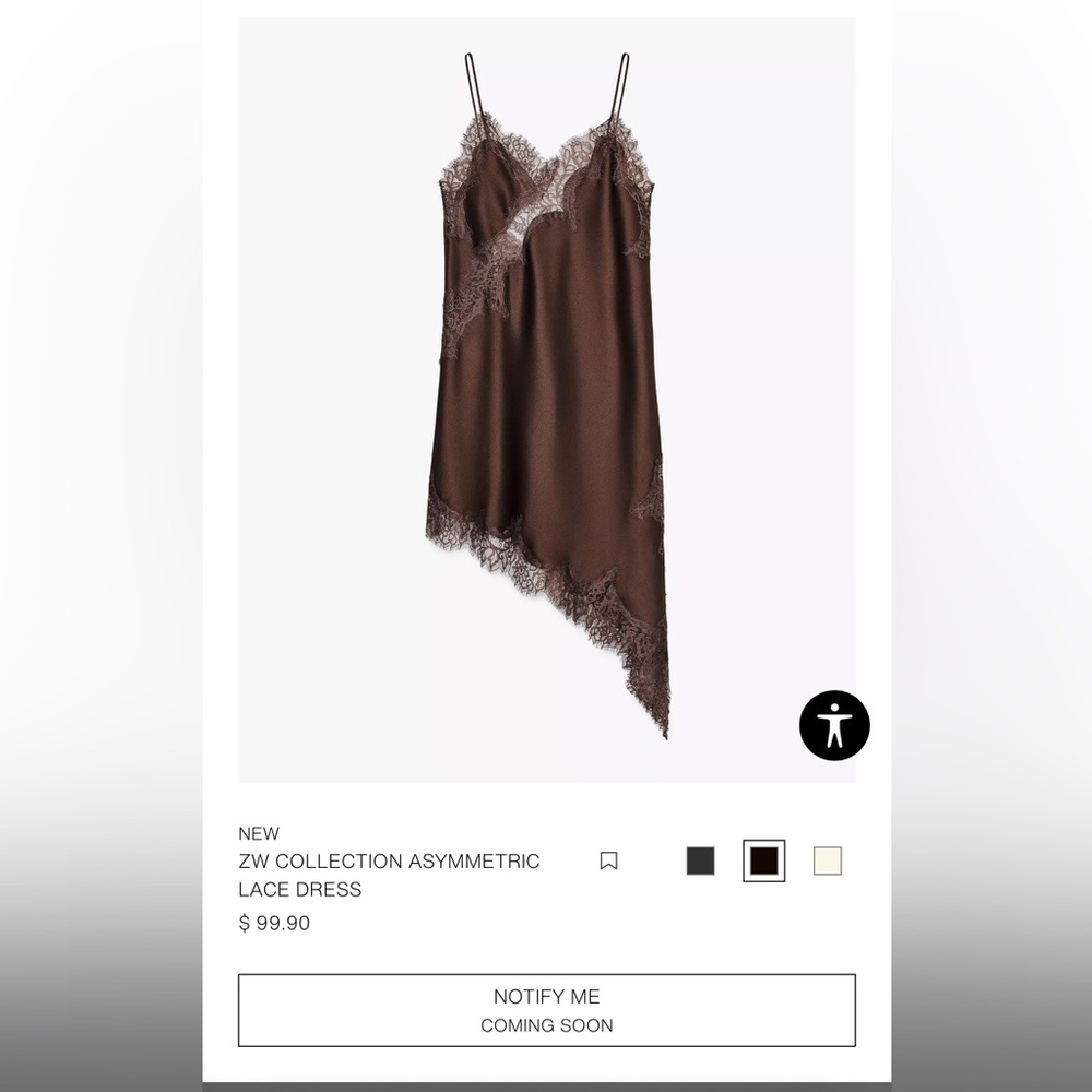ZW Collection Asymmetric Lace Dress M